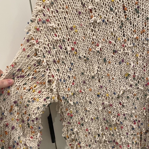 EUC Dee Elly Colorful Boutique Rainbow “Pulled” Knit Sweater Size M Medium - Picture 9 of 10